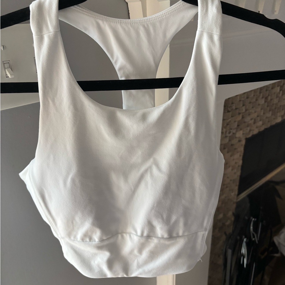 Zella Classic White Racerback Sports Bra Tank